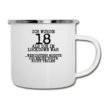 Geschenk zum 18 Emaille Tasse - 18. Geburtstag Feiern Party 18 Jahre Volljährig