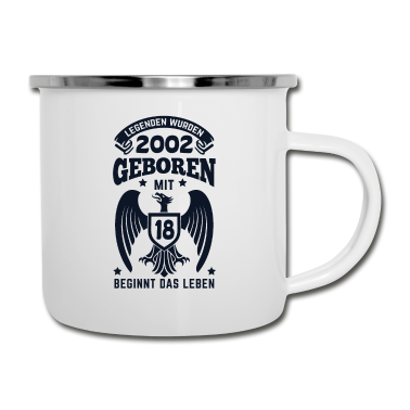 Geschenk zum 18 Emaille Tasse - 18 Geburtstag Geschenk Adler