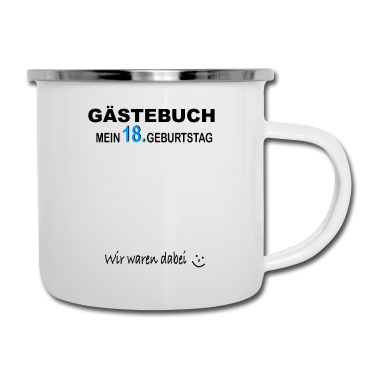 Geschenk zum 18 Emaille Tasse - 18. Geburtstag Junge Mädchen Gästebuch 18 Jahre