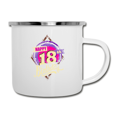 Geschenk zum 18 Emaille Tasse - 18 Jahre on dark Geschenk - 2002 18 Geburtstag