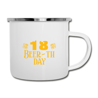Geschenk zum 18 Emaille Tasse - 18 18. Geburtstag Geschenk Bier Beer Geschenkidee