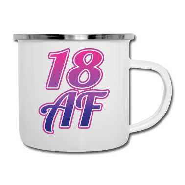 Geschenk zum 18 Emaille Tasse - 18. Geburtstagsgeschenk für Frauen, Mädchen, 18 AF, lustig