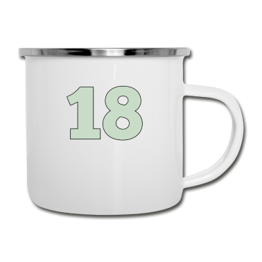 Geschenk zum 18 Emaille Tasse - 18