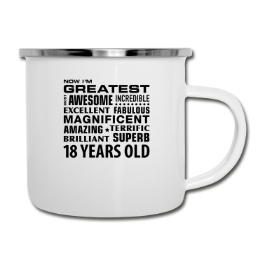 Geschenk zum 18 Emaille Tasse - 18. Geburtstag 18 Jahre großartig erwachsen superb