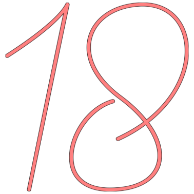 Motiv 18 Zahl Logo Nummer in rosa