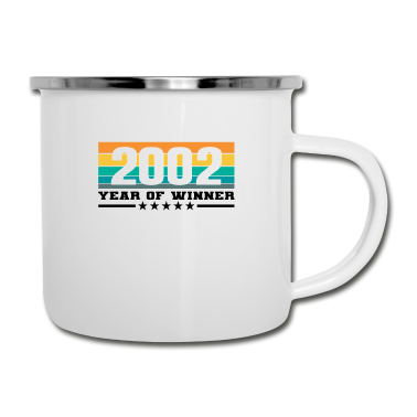 Geschenk zum 18 Emaille Tasse - 18 18. Geburtstag Volljährig 2002 Year of Winner