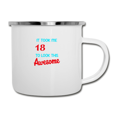 Geschenk zum 18 Emaille Tasse - 18. Geburtstag, 18 Jahre, um dieses fantastische 2001 auszusehen