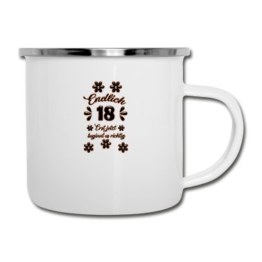 Geschenk zum 18 Emaille Tasse - Geschenk zum 18. Geburtstag Frauen