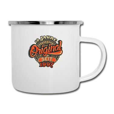 Geschenk zum 18 Emaille Tasse - Original seit 1997, 18 Jahre.