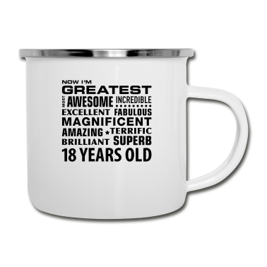 Geschenk zum 18 Emaille Tasse - 18. Geburtstag 18 Jahre großartig erwachsen superb