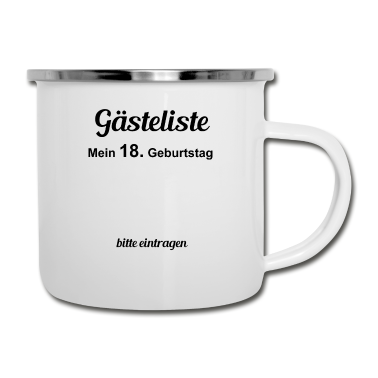 Geschenk zum 18 Emaille Tasse - 18. Geburtstag T-shirt Party Gästeliste Shirt