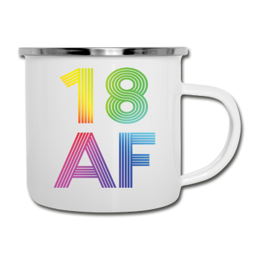 Geschenk zum 18 Emaille Tasse - 18. Geburtstagsgeschenk für Männer & Frauen, 18 AF, lustig