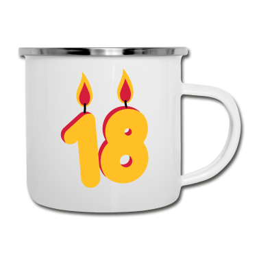 Geschenk zum 18 Emaille Tasse - 18