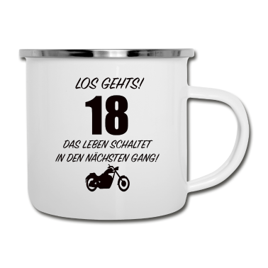 Geschenk zum 18 Emaille Tasse - 18 Geburtstag GeschenkFeier Geschenkidee