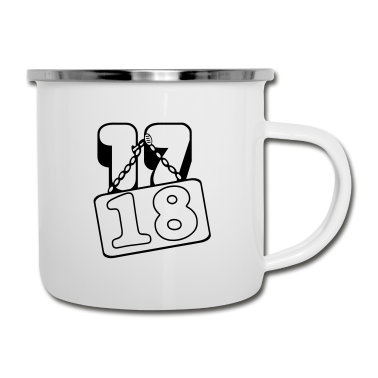 Geschenk zum 18 Emaille Tasse - 17 18 .../+