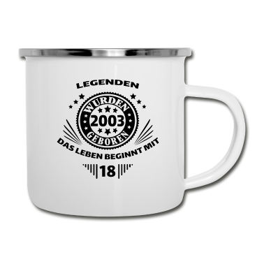 Geschenk zum 18 Emaille Tasse - 18. Geburtstag Jahrgang 2003