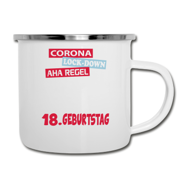 Geschenk zum 18 Emaille Tasse - Coronavirus Lockdown Geburtstag Birthday 18 Jahre