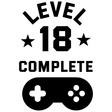 Motiv 18. Geburtstag level 18 complete