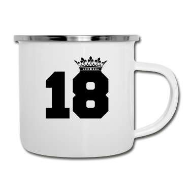 Geschenk zum 18 Emaille Tasse - 18 krone