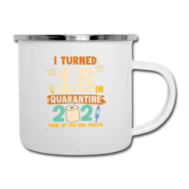 Geschenk zum 18 Emaille Tasse - 18. Geburtstag in der Quarantäne