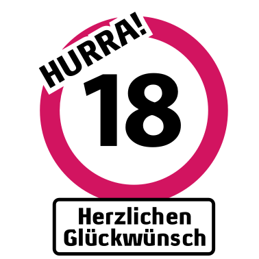 Motiv Hurra 18. Geburtstag - Herzlichen Glückwünsch |