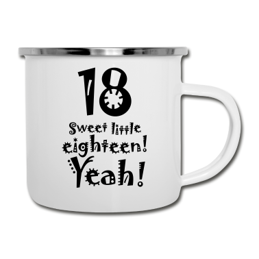 Geschenk zum 18 Emaille Tasse - 18. Geburtstag sweet little eighteen volljährig 18