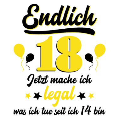 Motiv Endlich 18 Erwachsen Geschenk