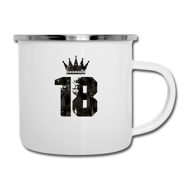 Geschenk zum 18 Emaille Tasse - 18 crown