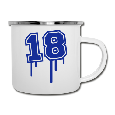 Geschenk zum 18 Emaille Tasse - 18 Graffiti