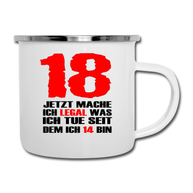 Geschenk zum 18 Emaille Tasse - 18. Gebutstag