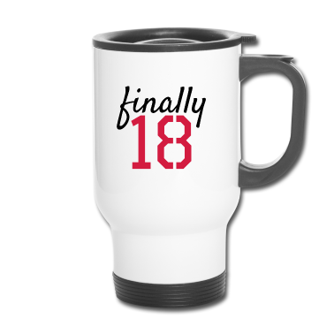 Geschenk zum 18 Thermobecher - Endlich 18 Spruch 18. Geburtstag Geschenk