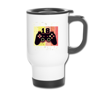 Geschenk zum 18 Thermobecher - Cooles Gamer Shirt Level 18 zum 18. Geburtstag