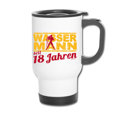 Geschenk zum 18 Thermobecher - Geburtstag Wassermann 18