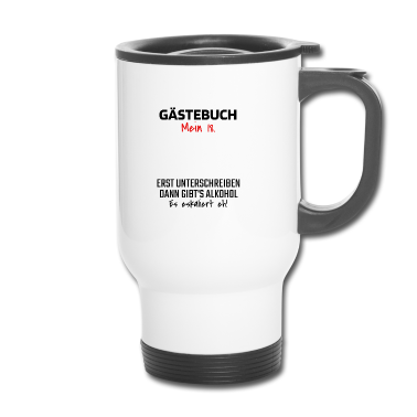 Geschenk zum 18 Thermobecher - Gästebuch 18. Geburtstag Gästeliste 18 Jahre Shirt