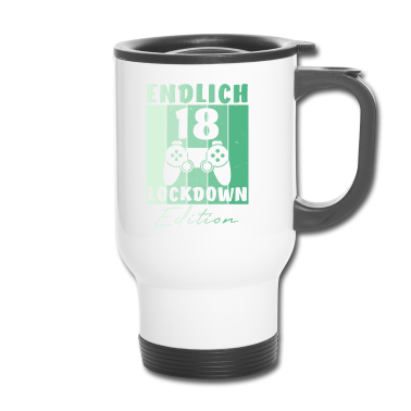 Geschenk zum 18 Thermobecher - 18 Geburtstag Junge Endlich 18 Lockdown Zocken