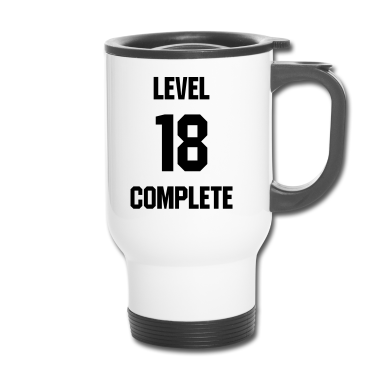 Geschenk zum 18 Thermobecher - Level 18 complete