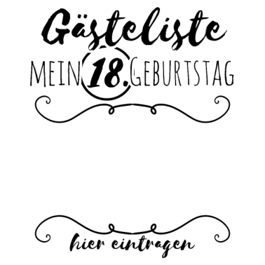 Motiv Gästeliste zum 18. Geburtstag bitte Unterschreiben