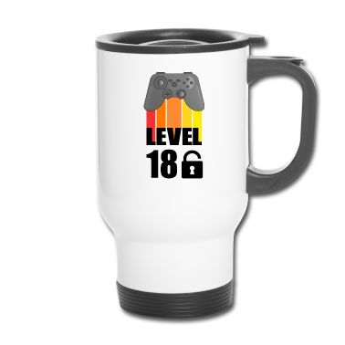 Geschenk zum 18 Thermobecher - Level 18 - 18. Geburtstag - Zocker/Gamer Design