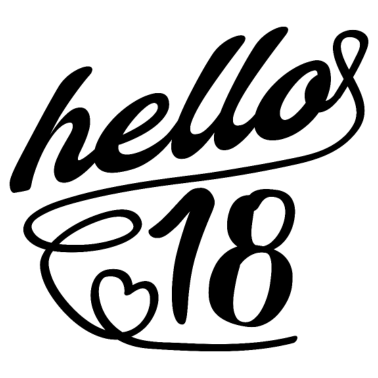 Motiv hello 18 Geburtstag Schriftzug