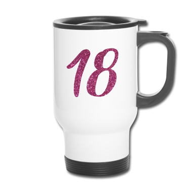 Geschenk zum 18 Thermobecher - 18 Jahre Geburtstag Glitzer Effekt