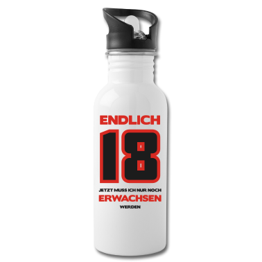 Geschenk zum 18 Trinkflasche - Zum 18. Geburtstag ein Shirt „Endlich 18, jetzt