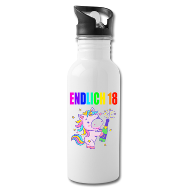 Geschenk zum 18 Trinkflasche - Endlich 18 lustig 18 Jahre Einhorn 18. Geburtstag