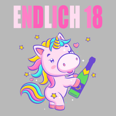 Motiv Endlich 18 lustig 18 Jahre Einhorn 18. Geburtstag