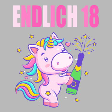 Motiv Endlich 18 lustig 18 Jahre Einhorn 18. Geburtstag