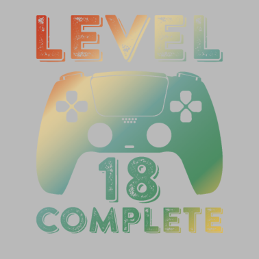 Motiv Gaming Zocken 18 Geburtstag Level 18 Complete