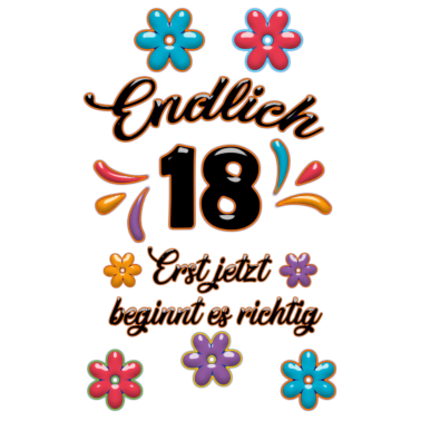 Motiv Endlich 18 - Lustiges Geschenk zum 18. Geburtstag