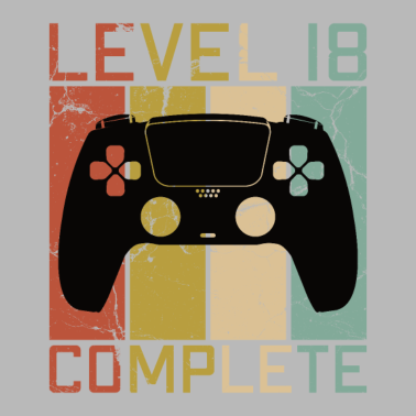 Motiv Gaming Zocken 18 Geburtstag Level 18 Complete