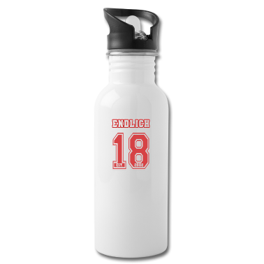 Geschenk zum 18 Trinkflasche - Endlich 18 Rot