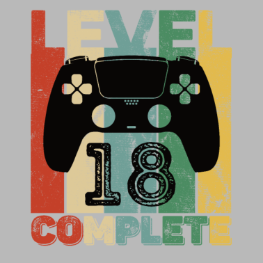 Motiv Gaming Zocken 18 Geburtstag Level 18 Complete