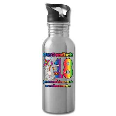 Geschenk zum 18 Trinkflasche - OMG endlich 18! Dabbing Einhorn 18. Geburtstag